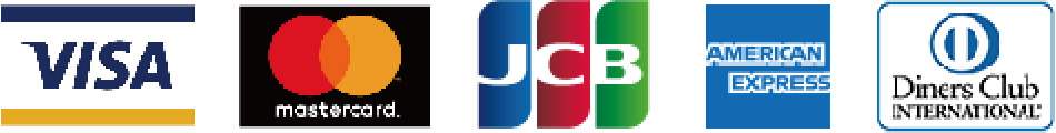 VISA、Mastercard、JCB、AMEX、Dinersのロゴ画像